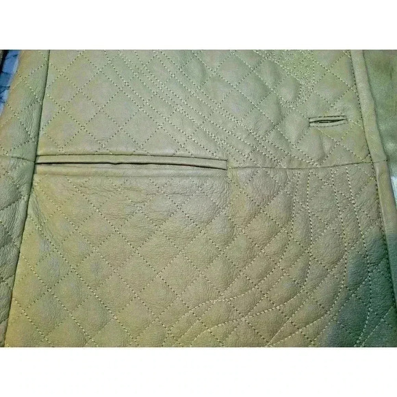 Leather Jacket Lightly Quilted Velvet Trim Pamela McCoy Size XL - Picture 13 of 16